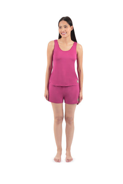 Pijama Curto Regata Viscose Fúcsia