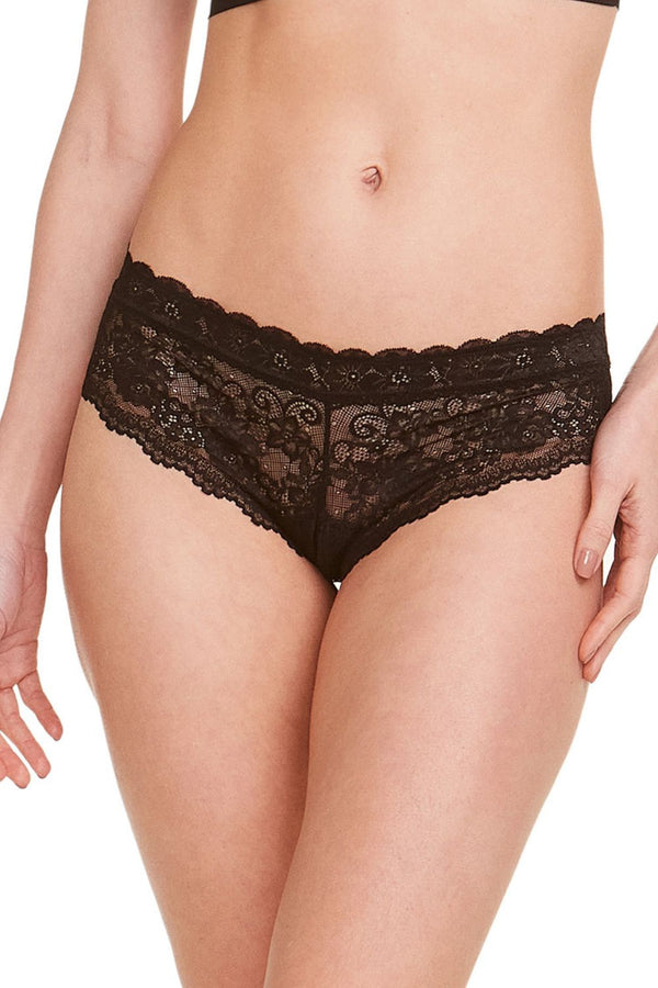 Calcinha Tanga Brasileira Em Renda Sorbet Preto