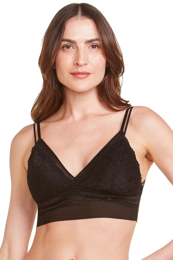 Top Duplo Em Renda Sorbet Preto