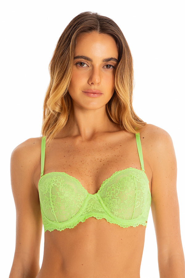 Sutiã Tomara que Caia Com Bojo e Alças Removíveis Em Renda Sorbet Lima