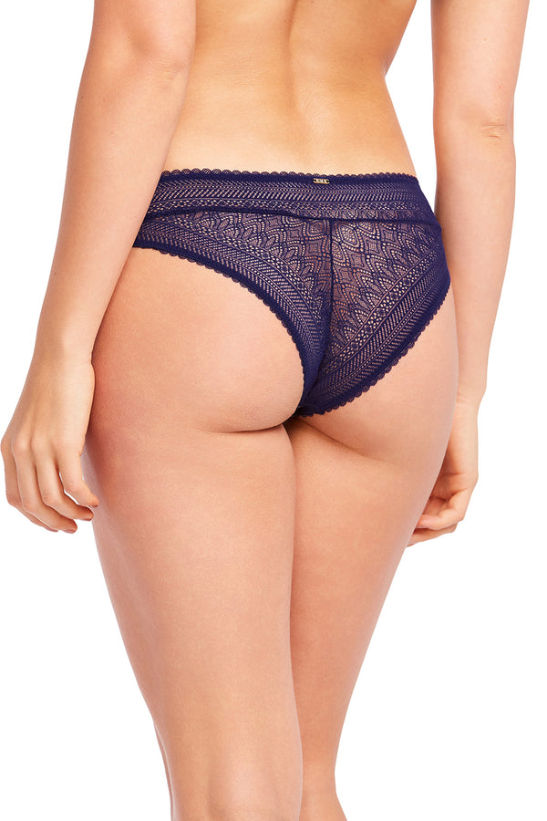 Calcinha Caleçon Em Renda Paris Azul