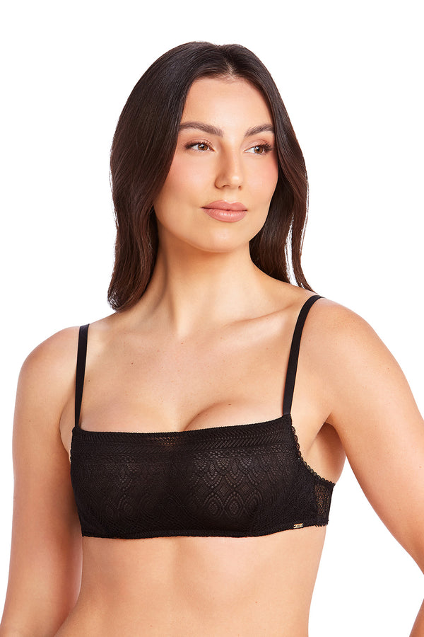 Sutiã Bandeau Renda Paris Preto
