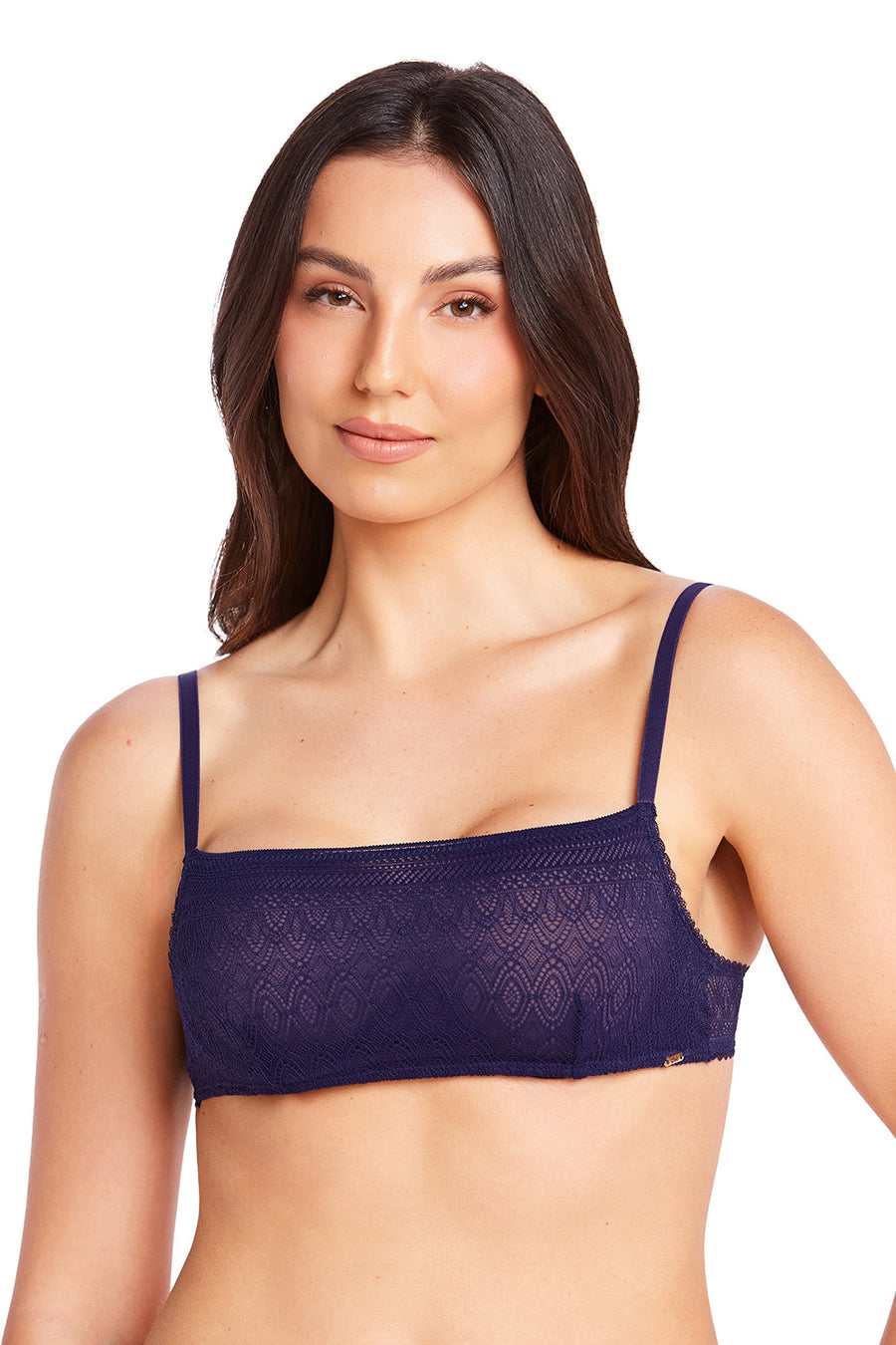 Sutiã Bandeau Renda Paris Azul