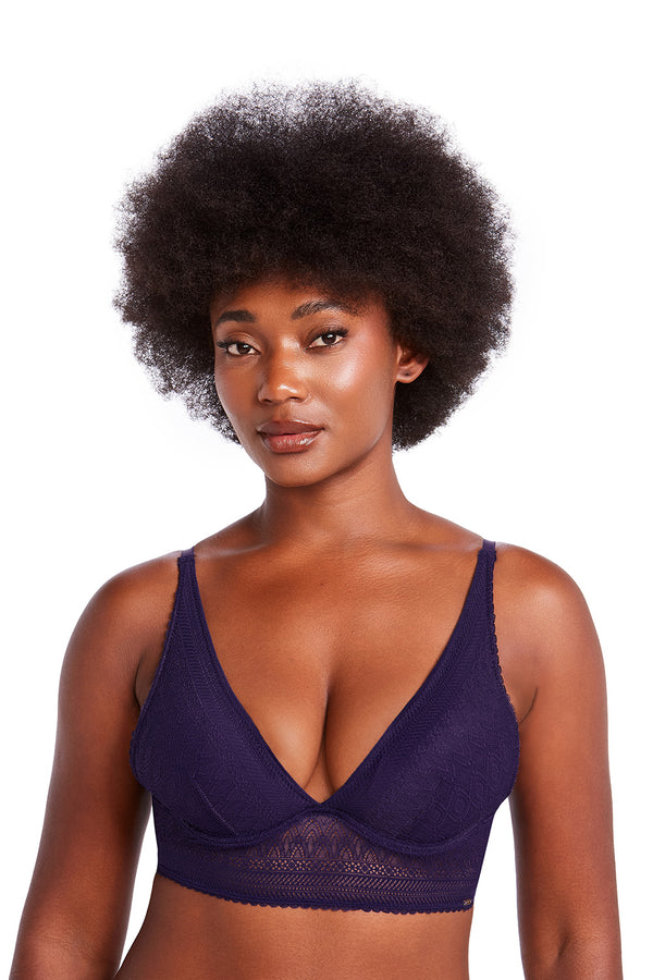 Sutiã Triângulo Renda Paris Azul