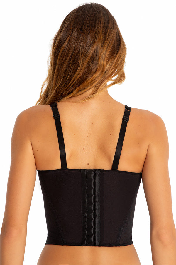 Corset sem Bojo em Renda Velvet Preto