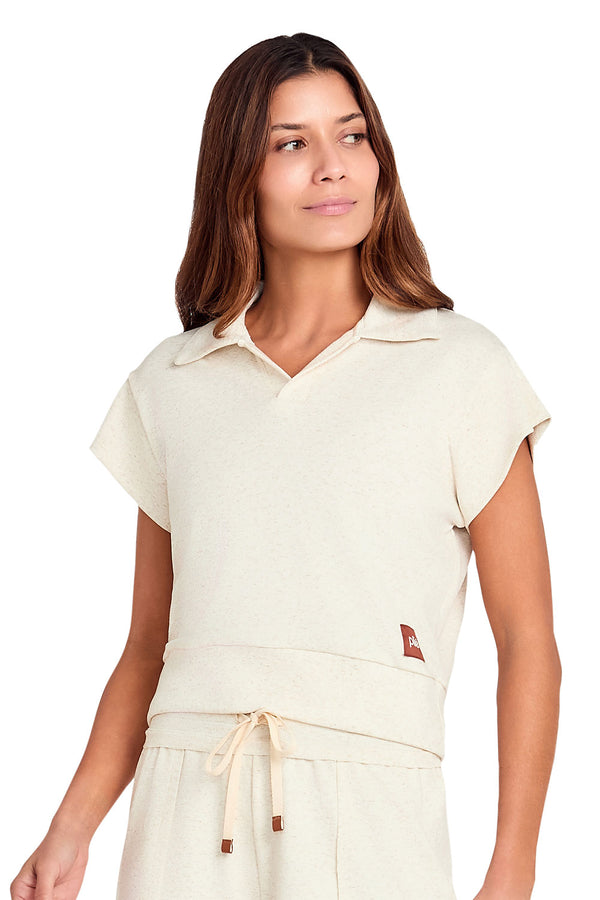 T-shirt Polo Athleisure Linho Off White