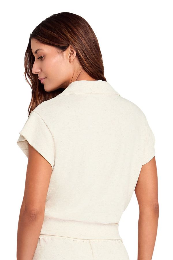 T-shirt Polo Athleisure Linho Off White