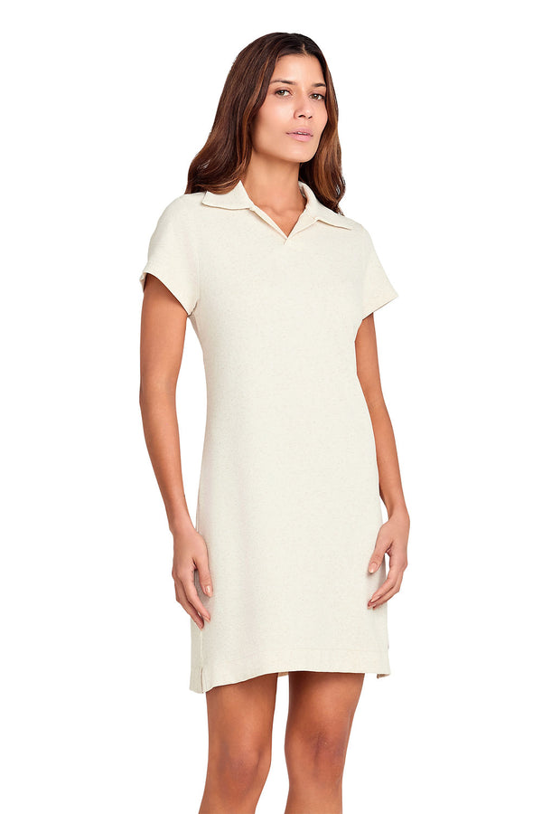 Vestido Polo Athleisure Linho Off White