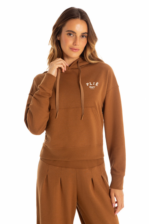 Blusa Com Capuz Athleisure Aero Caramelo