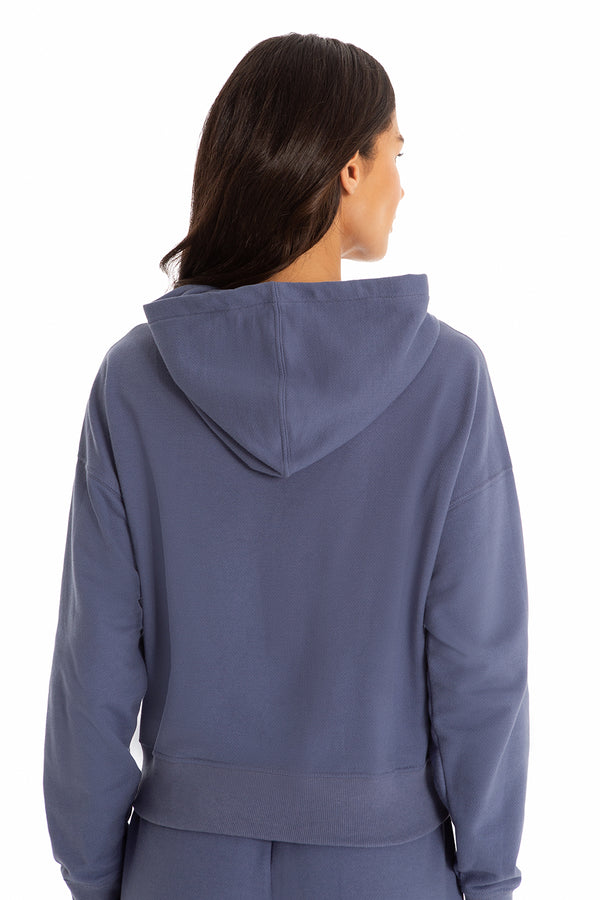 Blusa Com Capuz Athleisure Aero Azul Ocean