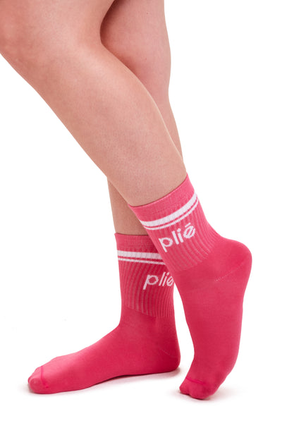 Meia Cano Alto Secagem Rápida Pink