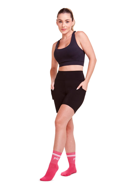Meia Cano Alto Secagem Rápida Pink