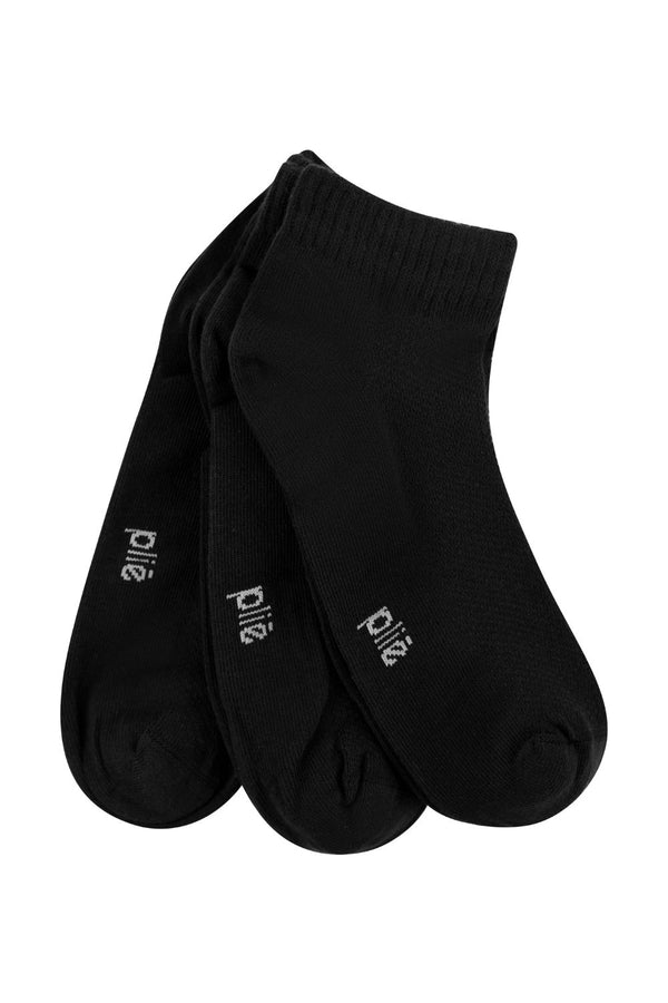 Kit 3 Pares Meia Soquete Preto