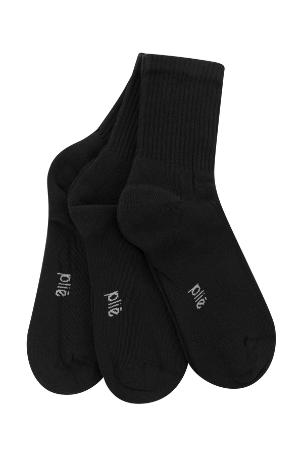 Kit 3 Pares Meia Esportiva Preto