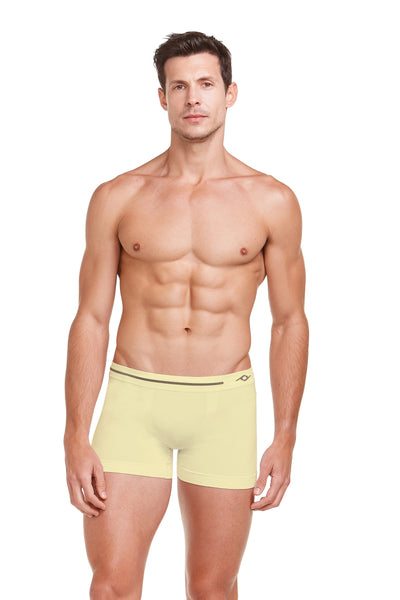 Cueca Boxer Microfibra Sem Costura Energy Amarelo