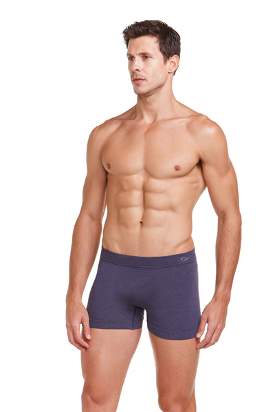 Cueca Boxer Microfibra Sem Costura Mescla Azul
