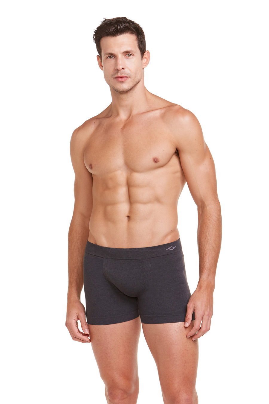 Cueca Boxer Microfibra Sem Costura Mescla Chumbo
