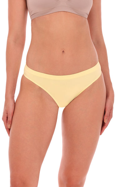Calcinha Básica Biquíni Com Fundo De Algodão Amarelo Claro