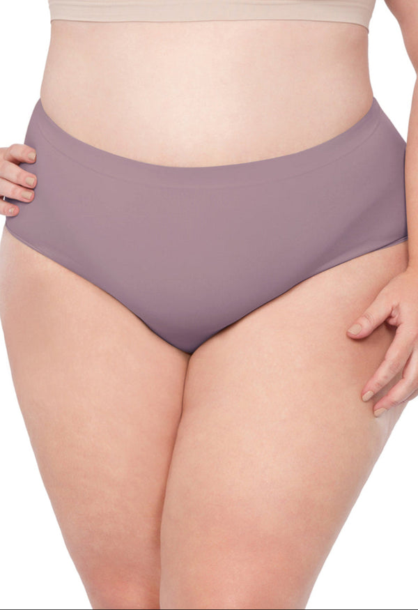 Calcinha Básica Cintura Alta Com Fundo De Algodão Lilac