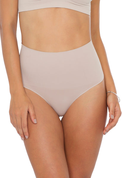 Calcinha Modeladora Cintura Alta Fio Dental Tecido Duplo Base