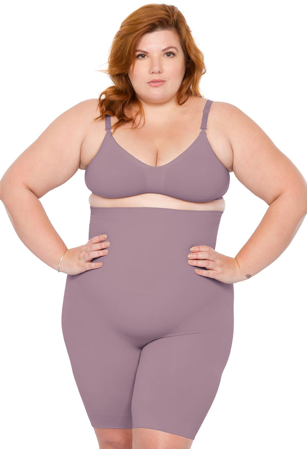 Bermuda Modeladora Abdominal Reduz Atrito Nas Coxas Lilac
