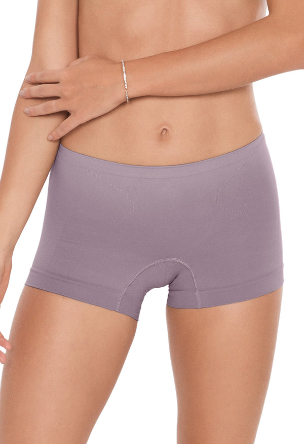 Calcinha Básica Boxer Com Fundo De Algodão Lilac