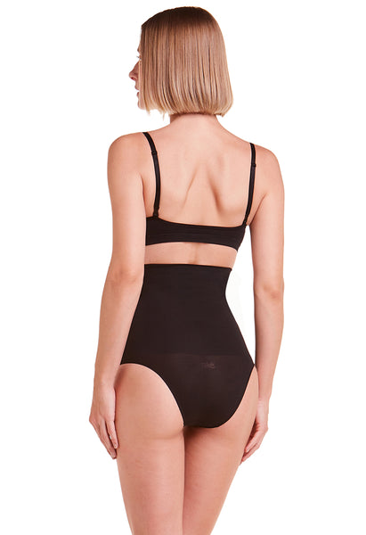 Calcinha Modeladora Abdominal Tanga Tecido Duplo Preto