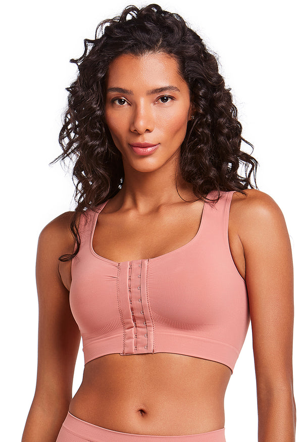 Sutiã Modelador Sustentação Regata Sem Bojo Abertura Frontal Valoriza Os Seios Bronzer