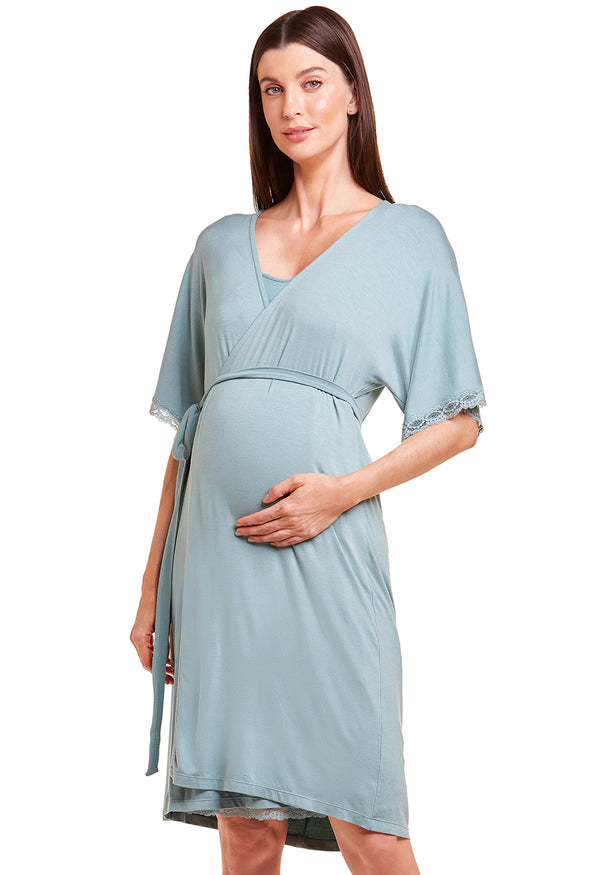 Robe Gestante Viscose Menta