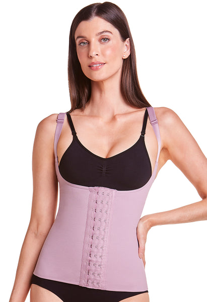 Colete Modelador Com Barbatana Tecido Duplo Lilac
