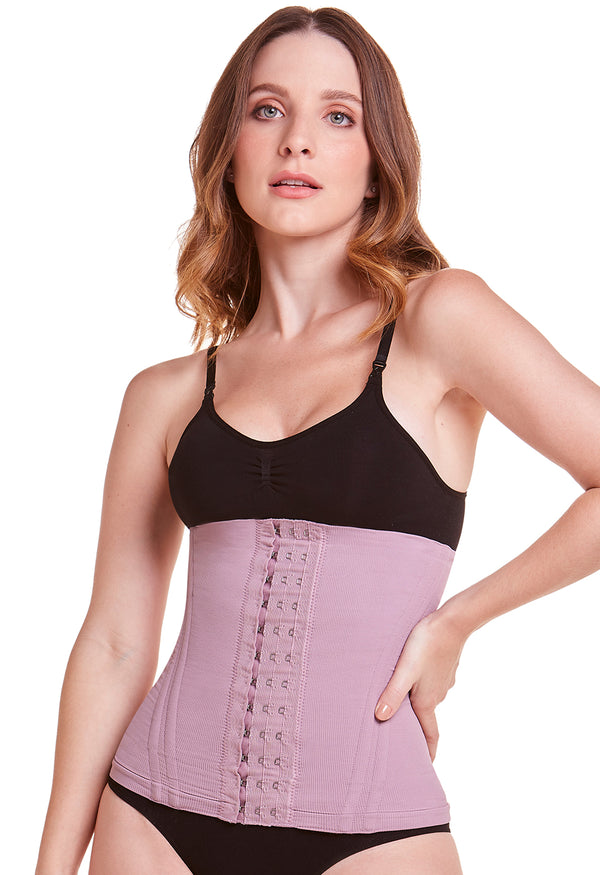 Corset Modelador Com Barbatana E Tecido Duplo Afina Cintura Lilac