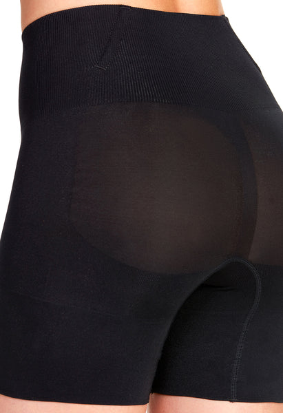 Shorts Modelador Cintura Alta Com Barbatana Preto