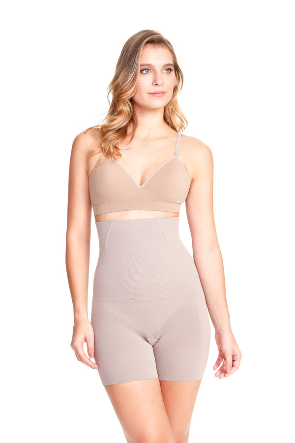 Shorts Modelador Abdominal Com Barbatana Afina Cintura Blush