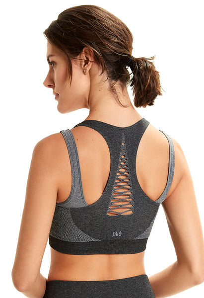 Top Duplo Fitness Com Detalhe Costas Preto Mescla