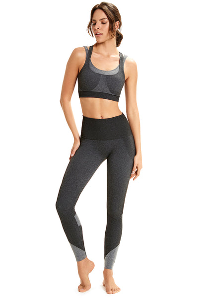 Legging Fitness Preto Mescla