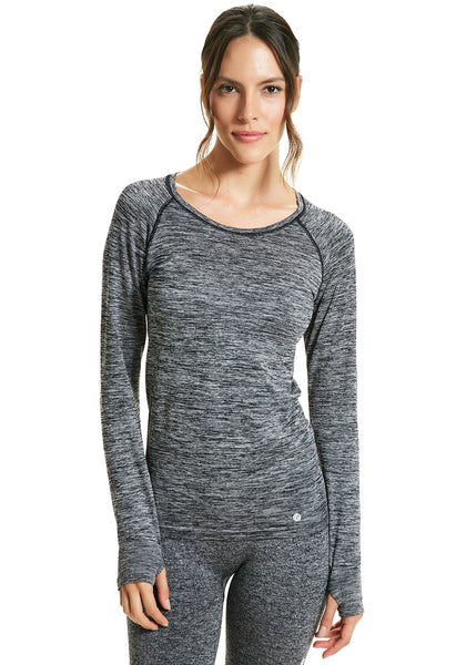 Camiseta Fitness Manga Longa Preto