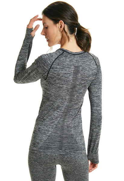 Camiseta Fitness Manga Longa Preto