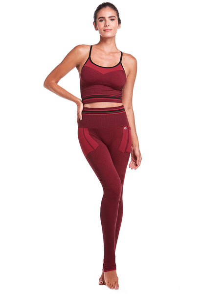 Top Fitness Cropped Stripes Cereja