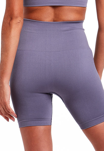 Shorts Fitness Cintura Alta Tecido Texturizado Pacific