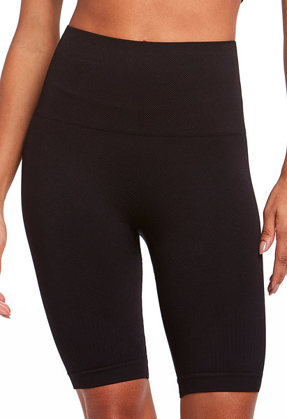 Bermuda Fitness Cintura Alta Tecido Texturizado Preto