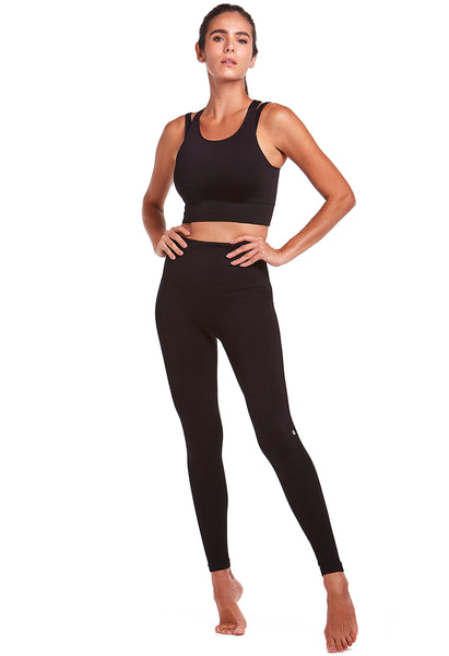 Legging Fitness Cintura Alta Tecido Texturizado Preto