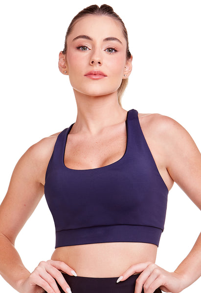 Top Fitness Em Microfibra Com Bojo Removível Índigo