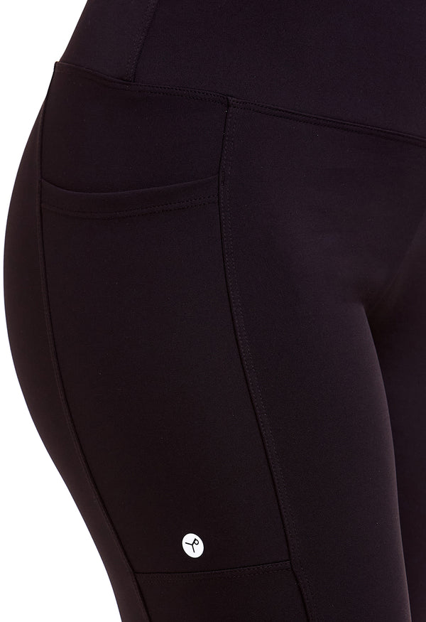 Legging Fitness Em Microfibra Com Bolso Preto
