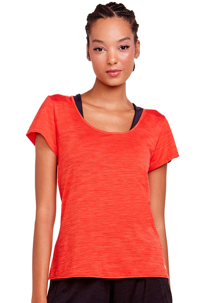 Camiseta Fitness Costas Abertas Coral