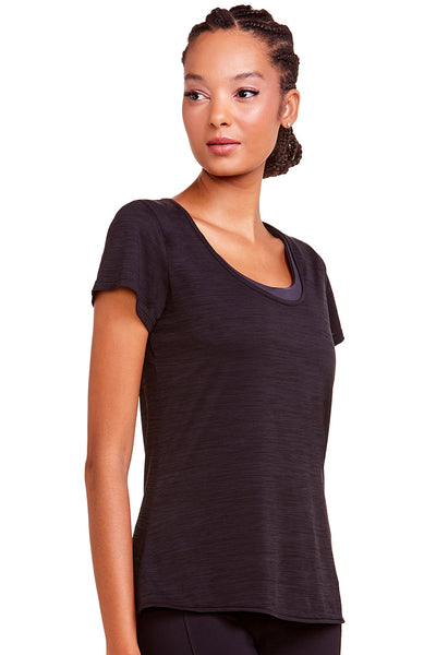 Camiseta Fitness Costas Abertas Preto