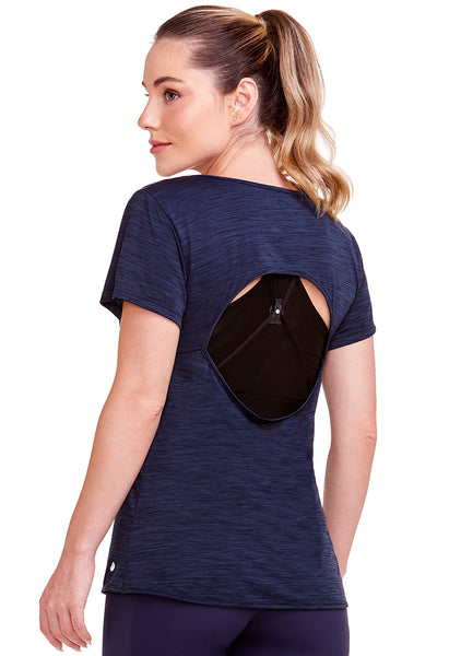 Camiseta Fitness Costas Abertas Índigo