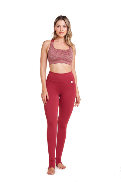 Legging Com Pézinho Fitness Yoga Cereja