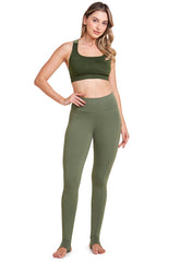 Legging Com Pézinho Fitness Yoga Oliva