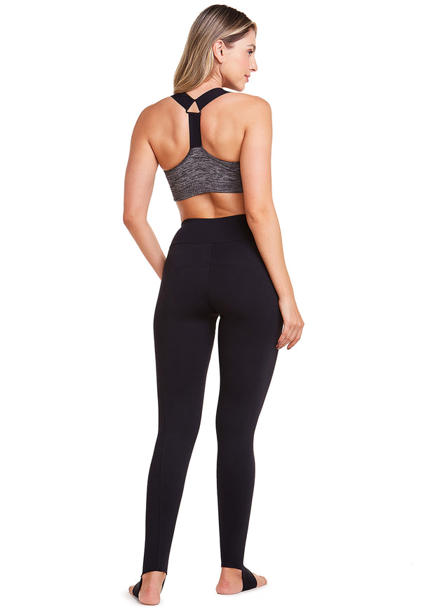 Legging Com Pézinho Fitness Yoga Preto