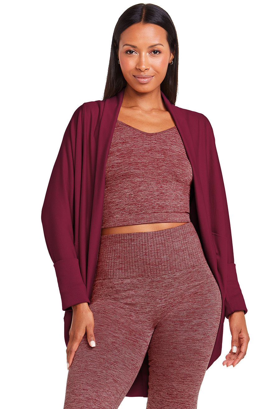 Kimono Overtop Fitness Yoga Cereja
